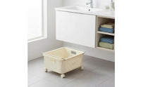 2 Pieces Under Sink Laundry Basket Wipe Clean Mobile Clothes Hamper Sturdy Frame