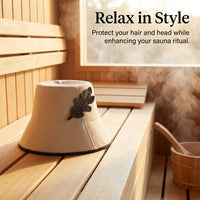 Sauna Cap Women Men Steam Bath Hat, Wool Blend Heat Insulating Sweat Absorbing, Decorative Flower Bathhouse Hat for Steam Room, Sauna Enthusiast