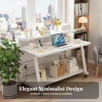 Rolling Vanity with hinged Mirror Space-Saving Dressing Table Modern design
