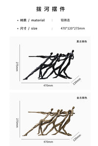 现代简约侘寂风齐心协力金属摆件客厅玄关电视柜开业乔迁商务礼品