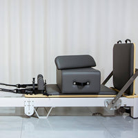 Aluminum Alloy Foldable Pilates Reformer Bed Padded Pilates Reformer Bed Resistance Ropes Pulley System