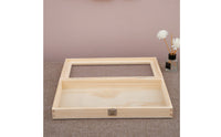 Wooden Display Box Metal Latch Rectangular Wood Shadow Box for Collectors, Crafters
