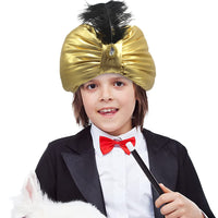 Foil Bright Indian Hat with Feathers, Arab Turban Hat, Novelty Costume Decoration