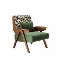 Designer Design Upholstered Accent Chair Retro Inspired Upholstered Angular Frame Seat Century-Inspired-Century Modern Design Armchair Sturdy Construction for Interior Designers, Cafe Owners, Balcony, Bedroom, Reception Area, Reading Nook