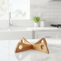 Cross Pot Stand Long-Lasting Bamboo Trivet Non-Slip for Dining Table
