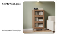 3-Door Low Cabinet Multi-Functional Storage Unit Multipurpose Adaptable Design for Interior Decor Lovers, Homeowners