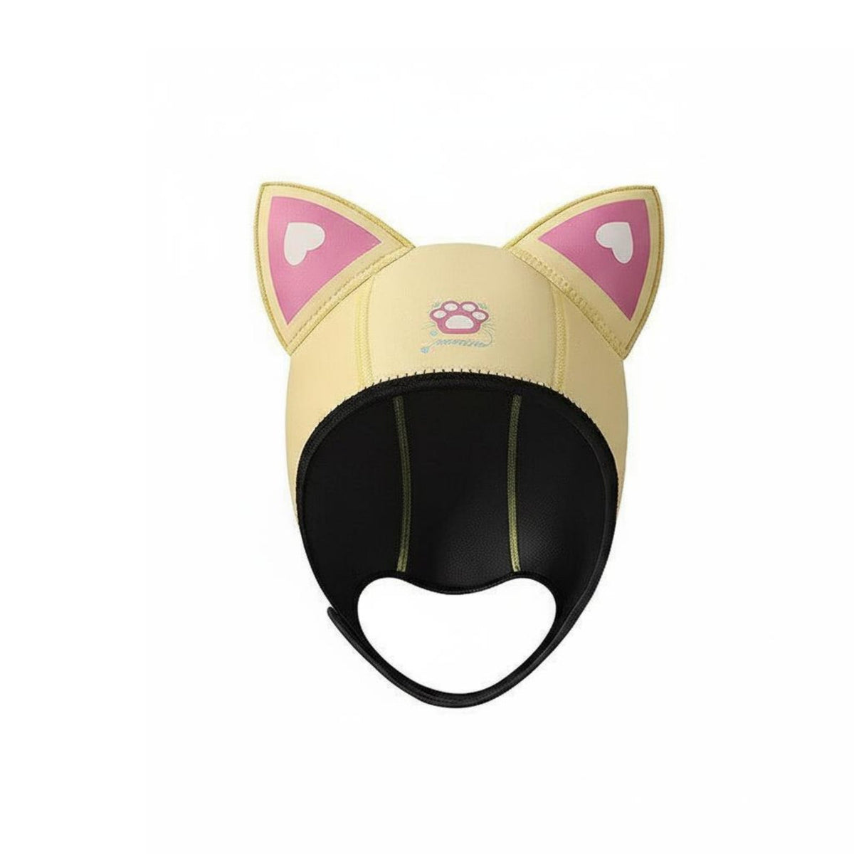 Facekini Swim Cap 3D Ergonomic Design Cat Ear Diving Hood Customizable Fit Cute Snorkeling Hood for Women, Swimming