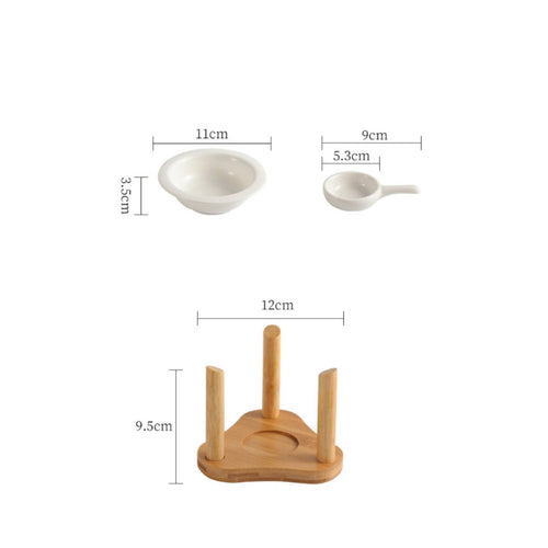 Ceramic Oil Warmer Bamboo Frame Tea Light Scented Wax Warmer Easy to Clean