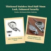 Thickened Stainless Steel Glazing Lock, Security Sash Lock, Sliding Glazing Lock, kid protection, Easy to Install, Home Security