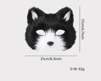 Halloween Cat Fox Plush Mask with Claws and Tail Cosplay Set