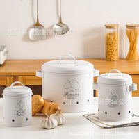 Galvanized Iron 5-Layer Square Food Storage Container Set for Vegetables and Onions