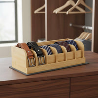 Belt Organizer Narrow Compartments Bamboo Drawer Organizer Open Top