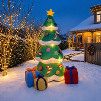 Inflatable Christmas Tree Festive Christmas Tree with Gift Boxes Inflatable Present Box Bright Holiday Display Lightweight