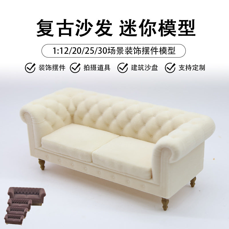 1:12 Dollhouse Miniature Living Room Scene Vintage Sofa Furniture Toy