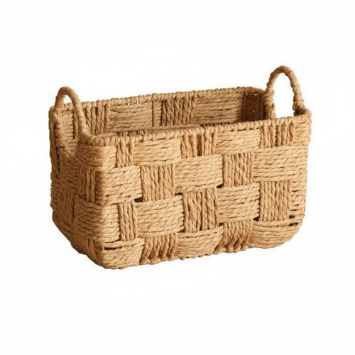 Braided Organizer Basket Decorative Desktop Organizer Basket Easy to Store Storage Bin for Living Room