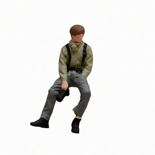 1/64 Photo-Taking Resin Figure Realistic Pose Miniature Photographer Figure Collectible Decoration