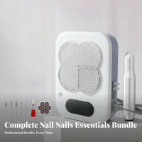 3-in-1 Manicure Machine Compact Nail Dust Collector Electric Nail Drill Tabletop Beauty Tool Rounded Corners