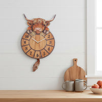 Rustic Cow Timepiece Swinging Tail Home Decor Battery Operated for Office