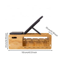 Wooden Exercise Bench Black Metal Adjustable Bench Full Body Training Fitness Equipment