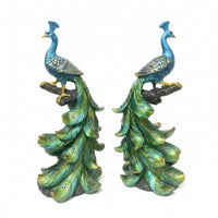 Resin Peacock Figurine Elegant Ornament Sculpted for Wine Cabinet