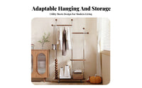 Movable with Wheels Rolling Clothes Rack Portable Wheeled Multi-Level Hanging Rust Resistant Garment Stand High Load Capacity for Homeowners, Students, Retailers, Bedroom, Laundry Room, Entryway, Walk-in Closet