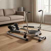 Foldable Hydraulic Rowing Machine Foot Straps Hydraulic Rower Full-Body Workout