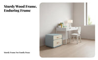 2-Drawer Cabinet with Bow Pulls Space-Saving Design Bedside Table Compact Size