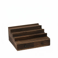 Long-Lasting Stepped Display Riser with Drawers Large Capacity Wooden Tiered Display Stand Easy to Clean for Collectors, Dressing Table