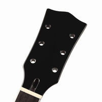 LP Style 22-Fret Maple and Rosewood Guitar Neck, Black Glossy, DIY Replacement Part