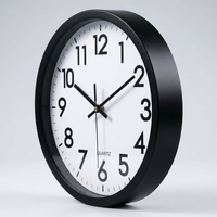 Wall Clock Silent, Battery Operated Movement, Home Living Room Bedroom, Round Acrylic Dial, Modern Casual, Pointer Digital Display