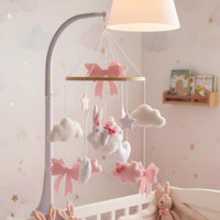 Pink Felt Crib Mobile Easy to Install Nordic Baby Mobile for Babies, Newborns