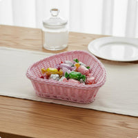 Rounded Triangle Basket Multi-Purpose accessibleTop Woven Basket Natural