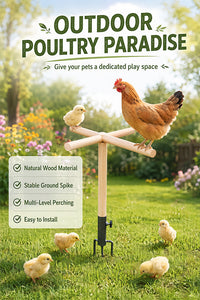 Cross-border Stock Outdoor Poultry Perch Cross Perch Space-saving Solid Wood Chicken Double Perch