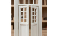 1:12 Scale Dollhouse Door Pane-Style Two Panel Toplight Door Rectangular Frame