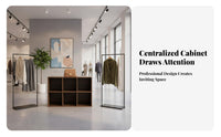Minimalist Design Retail Display Island Thickened Board Double-Sided Display Table Low Profile Merchandise Cabinet for Boutique Owners, Shop Managers, Homeowners, Clothing Shop, Showroom, Living Room, Entryway