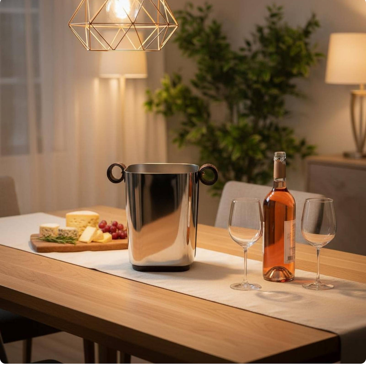 Stainless Steel Ice Bucket Rust-Resistant Stainless Steel Beverage Chiller Shiny Finish Champagne Bucket for Party, Bar
