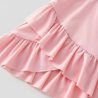 Girls' Short Sleeve One Piece Swimsuit, Polyester Material, Kids' Anti-Exposure Swimming Costume with Integrated