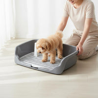 Dog Potty Tray with Grid Splash Proof Indoor Dog Toilet Non-Slip for Young Dogs
