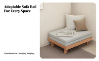 Space-Saving Extendable Daybed two-in-single Function Sleeper Sofa Pull-sliding Bed Mechanism transformable Couch Minimalist aesthetic for Overnight Guests, Apartment Dwellers, Homeowners, Small Spaces, Guest Room, Studio Flat, Office