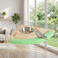 Solid Avian Perch with Feeder and Bird Water Dispenser, Multi-functional Small Bird Stand for Small Medium Parakeets and Cockatiels, 142ch