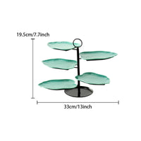 5-Tier Ceramic Stand Sturdy Construction Tiered Serving Tray Easy to Clean