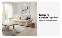Modern Design textile Sofa with Side Pockets Space-Saving Couch Easy to Clean Household Furniture high resilience Foam Cushions for Apartment Dwellers, Small Families, residents, Living Room, Lounge Area