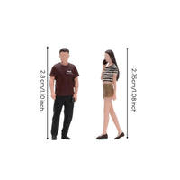 2 Pieces Pedestrian Figurines 1/64 Scale Model Train People Tiny