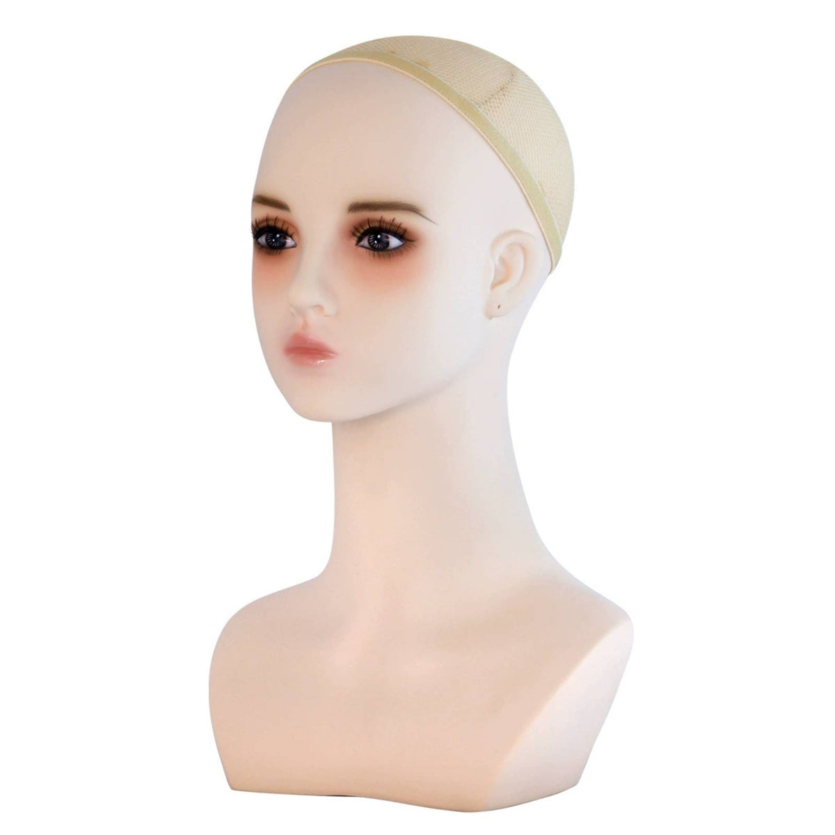 Hairpiece Display Head Smooth Mannequin Head with Shoulders Display Bust for Hair Stylists, Salons, Studios