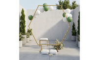 Hexagonal Arch Snap-Assembly Wedding Arch Stand Freestanding Backdrop Frame with Feet for Decorators, Florists, Weddings, Parties, Photo Booths