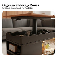 Rolling elevatingTop End Table with Pet Condo Space-Saving Indoor feline House