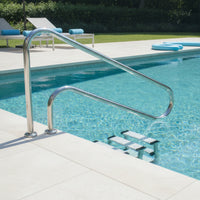 Swimming Pool Handrail with Base Plate Stainless Steel Swimming Pool Handrail Floor-Mounted Hardware for Swimmers, Elderly