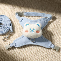 Cat Harness and Leash Walking Set, Adjustable Cat Leash with Vest Harness, Polyester Outdoor Cat Leash for Adjustable Kitten