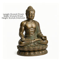 Buddha Ornament with Lotus Base Sculptural for Living Room