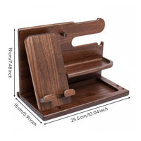 Bedside Organizer Tray Minimalist Wooden Phone Dock Versatile for Office